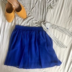 Forever 21 Blue Chiffon Mini Skirt